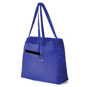 Foldable Tote with Carabiner Royal Blue