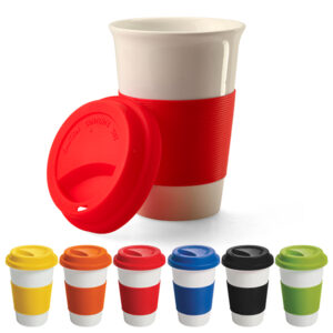 Ceramic Mug with Silicone grip Yellow A