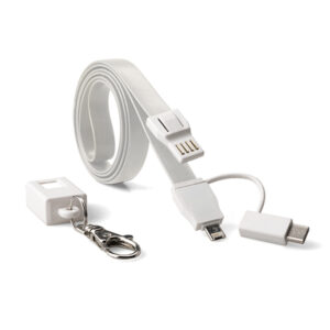 Silicone Lanyard Charging Cable White