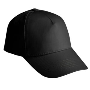 5 Panel Cotton Cap Black