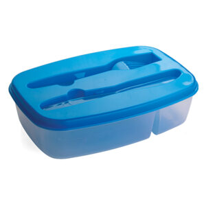 2 Section Food Container Blue