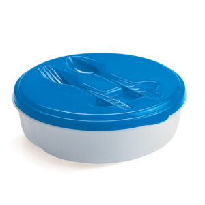 Food Container with fork and spoon Blue