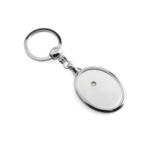 Oval Dome Keyring Silver