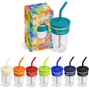 Kooshty Slurp Glass Kup & Stainless Steel Straw - 480ml