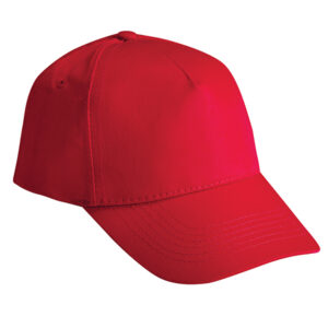 5 Panel Cotton Cap Red