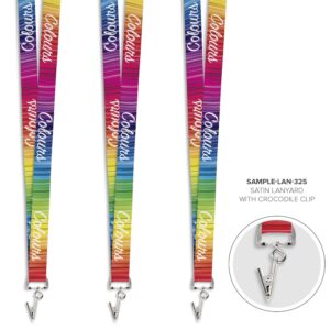 Satin Lanyard With Crocodile Clip - Sample