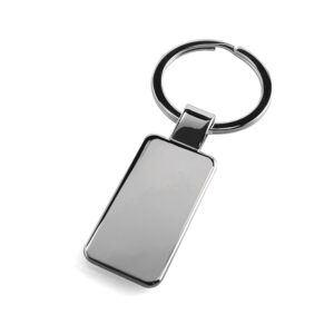 Rectangle Metal Keyring Silver