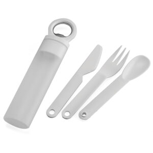 Fetzy Bottle Opener Cutlery Set White