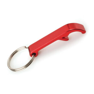 Mini Bottle Opener Keyring Red