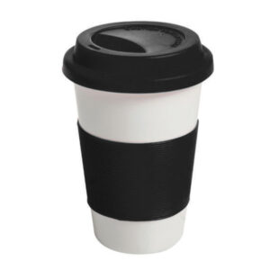Ceramic Mug with Silicone Grip Black