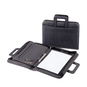 Drop Handle Zip Around Folder Black