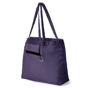 Foldable Tote with Carabiner Navy