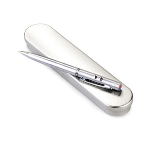 Dual Action Lazer Pointer Torch Pen Silver