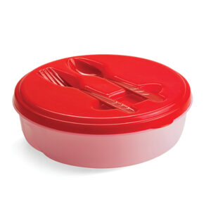 Food Container with fork and spoon Red