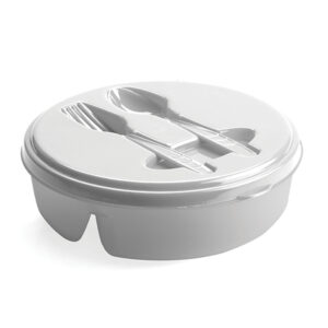 Food Container with fork and spoon White